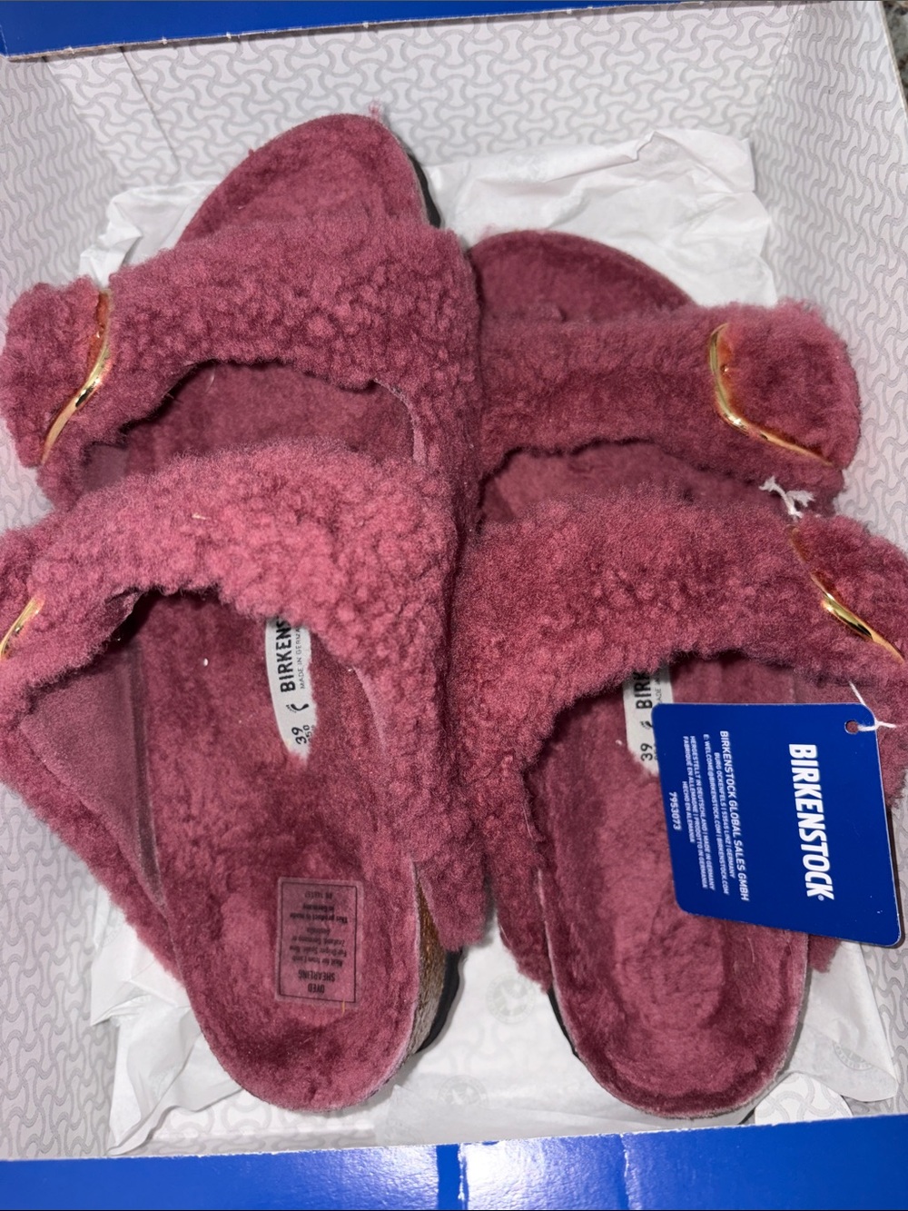 Birkenstock Arizona Big Buckle Teddy in Berry Crush